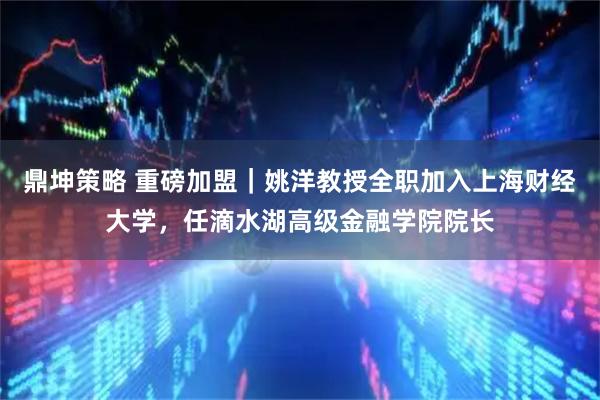 鼎坤策略 重磅加盟|姚洋教授全职加入上海财经大学,任滴水湖高级金融学院院长